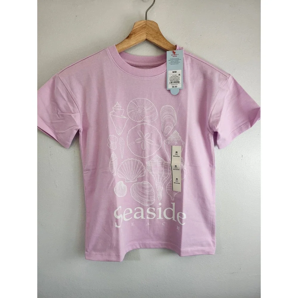 Cat &‎ Jack Girls 3 Tops Bundle T-Shirts Magenta Gray Lavender Size Medium 8 NWT